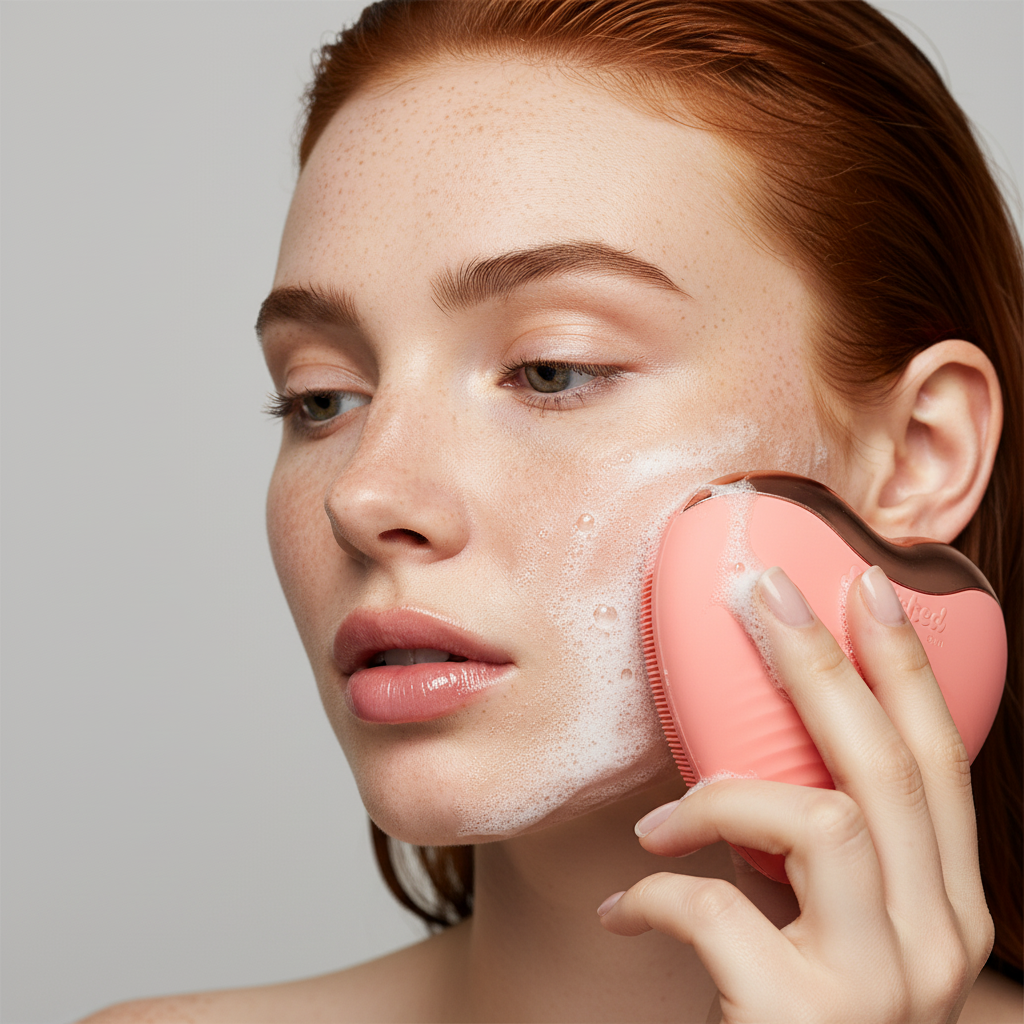 SNATCHER Electric Facial Cleansing Brush and Pore Cleaning Makeup Remover. With built in Gua Sha & Massager