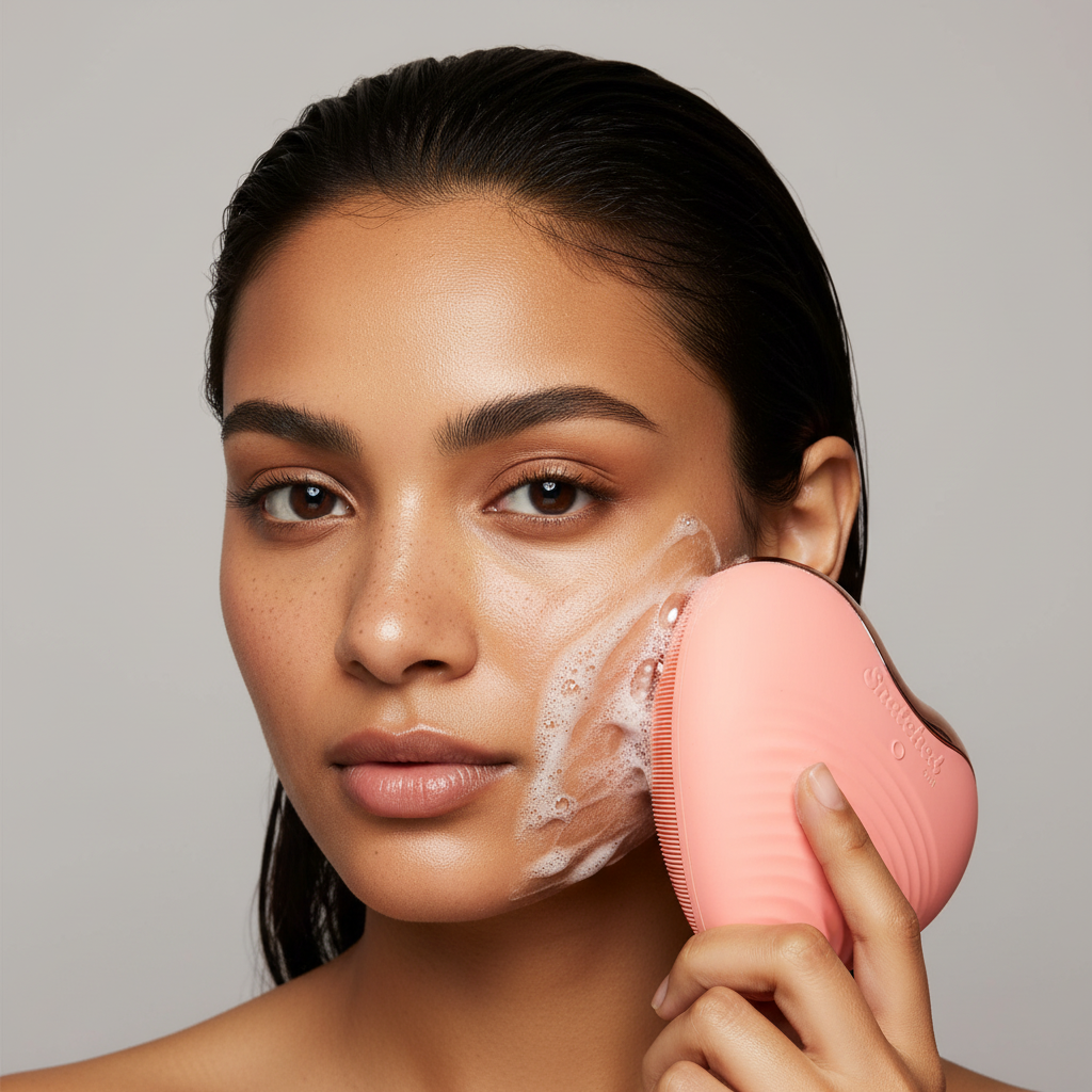 SNATCHER Electric Facial Cleansing Brush and Pore Cleaning Makeup Remover. With built in Gua Sha & Massager